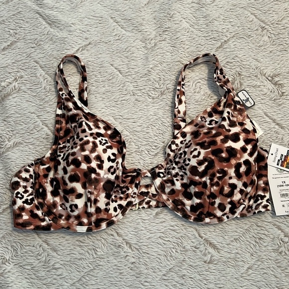 NWT Time and TruUnderwire Bathing Suit Top Size 1X (16W-18W) - Picture 1 of 4